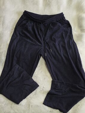 Women's Navy Ribbed Lounge Pants - Unbranded